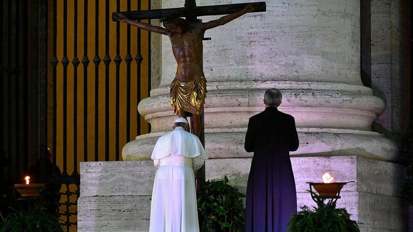 Preghiera del Papa alla croce di San Marcello al Corso, 2020